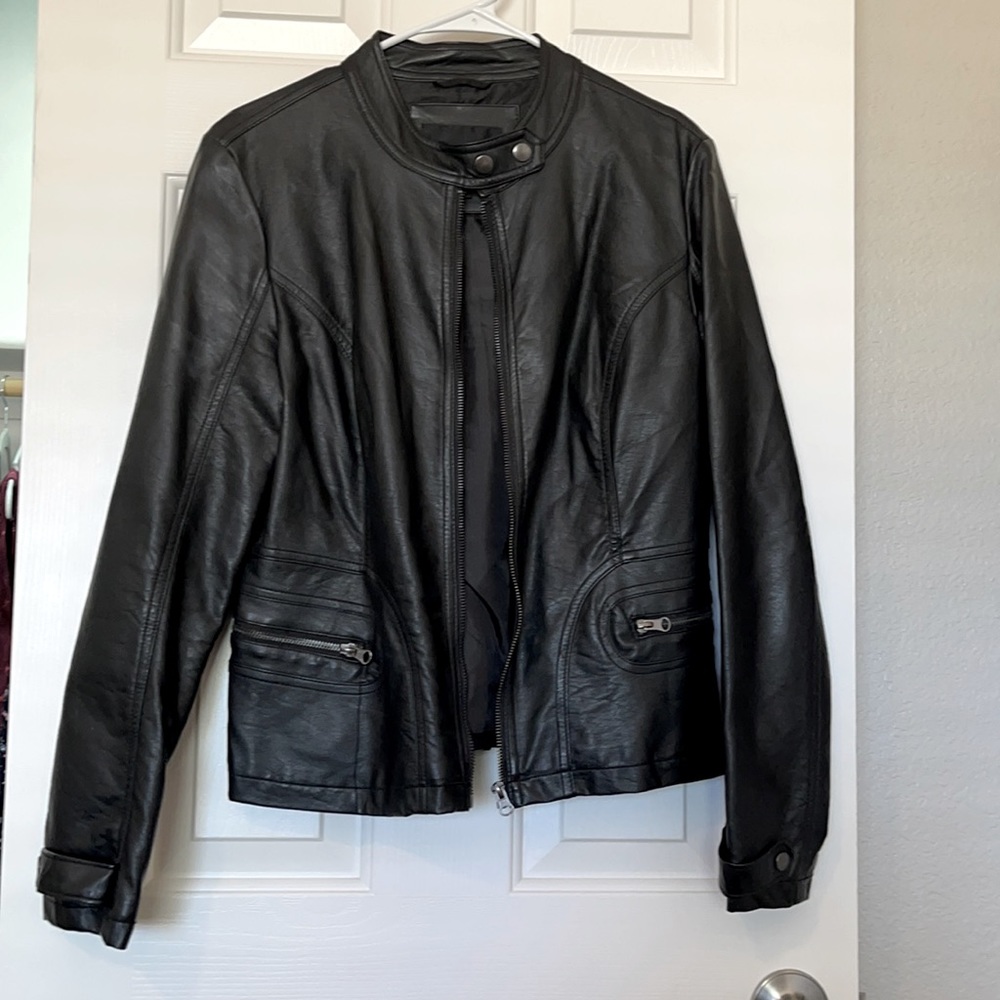 Faux leather black jacket